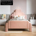 Pink Princess Bed for Girls - Modern Upholstered Kids Bedroom Furniture