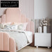 Pink Princess Bed for Girls - Modern Upholstered Kids Bedroom Furniture