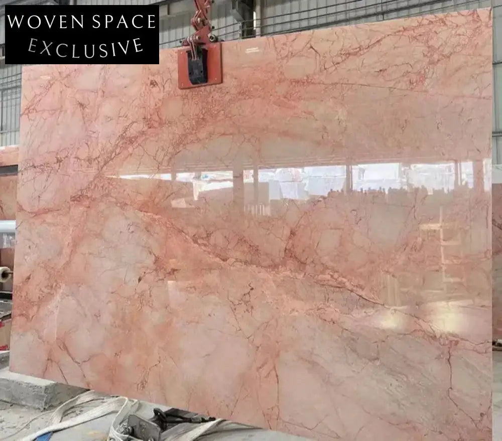 Tostone Pink Rose Marble Rectangle Coffee Table - Waterproof, Modern Living Room