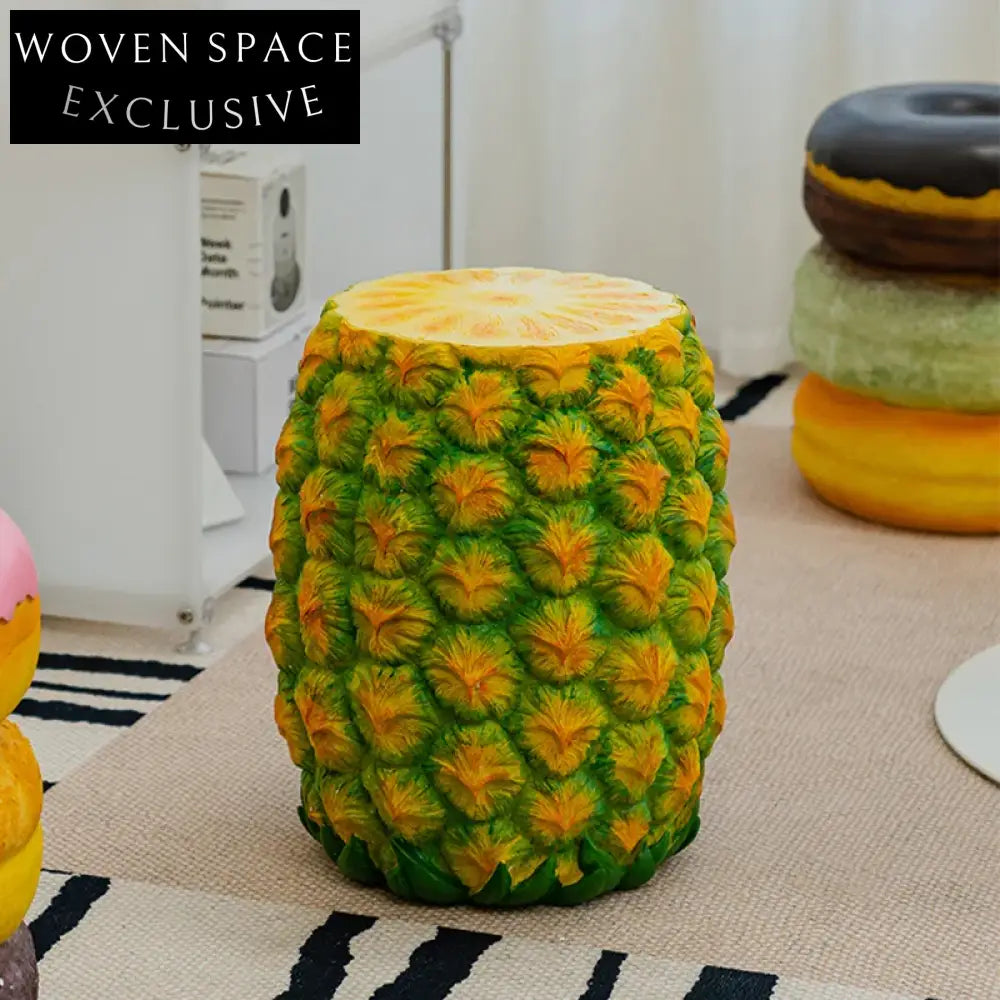 Playful Food Shaped Kids Stool, Colorful Upholstered Resin Ottoman Chair