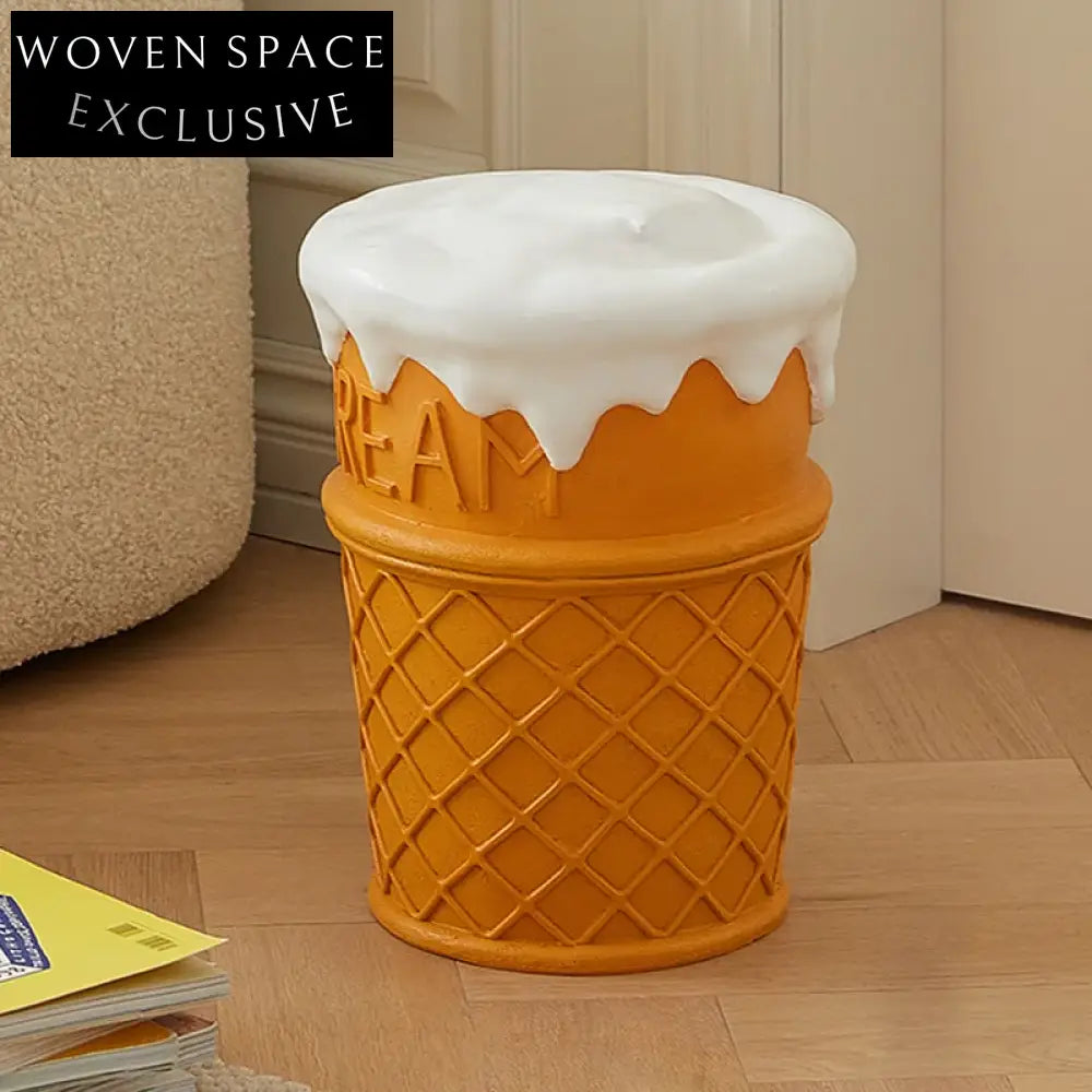 Playful Food Shaped Kids Stool, Colorful Upholstered Resin Ottoman Chair