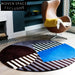Playful Geometric Pattern Polyester Area Rug for Modern Living & Kids' Rooms