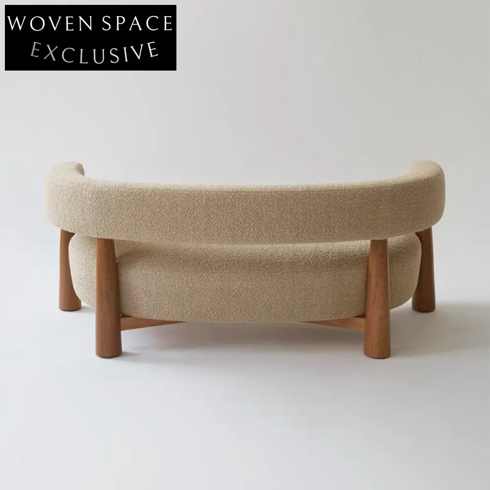 Plush Boucle Fabric Curved Back Loveseat Sofa for Modern Living Rooms