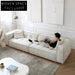 Plush Boucle Fabric L-Shaped Sectional Sofa with Ottoman for Modern Homes