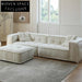 Plush Boucle Fabric L-Shaped Sectional Sofa with Ottoman for Modern Homes