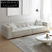 Plush Boucle Fabric L-Shaped Sectional Sofa with Ottoman for Modern Homes