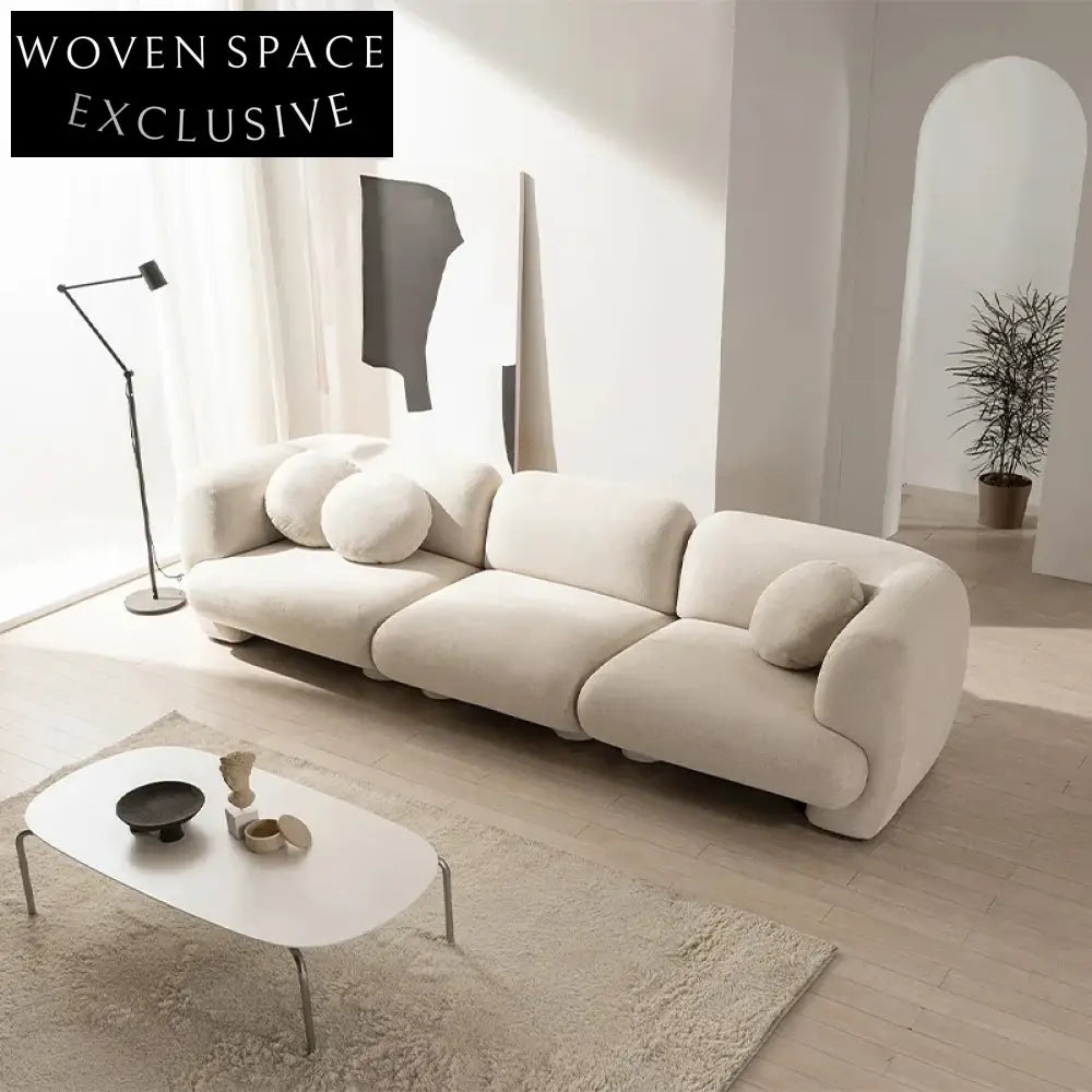 Plush Boucle L-Shape Modular Sectional Sofa - Modern Living Room Couch