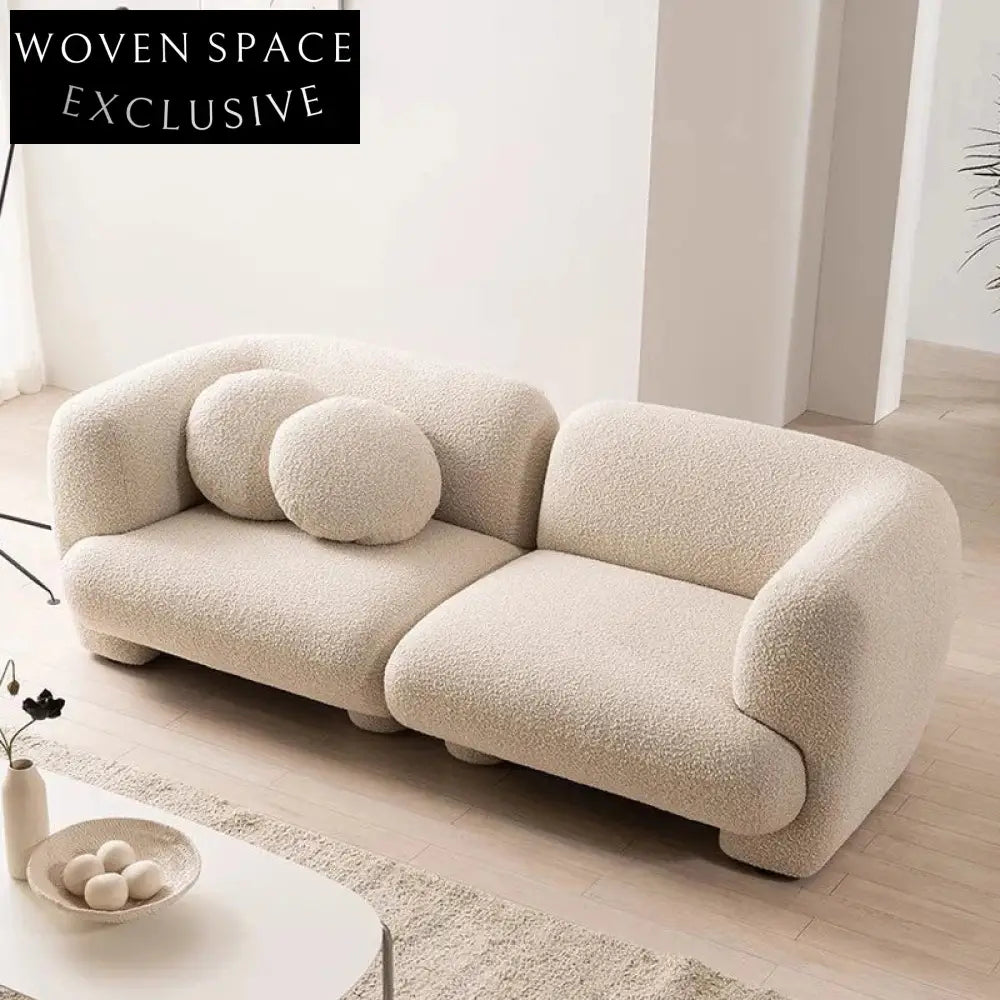 Plush Boucle L-Shape Modular Sectional Sofa - Modern Living Room Couch