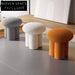 Plush Boucle Mushroom Ottoman - Lamb Wool Seating for Cozy Spaces