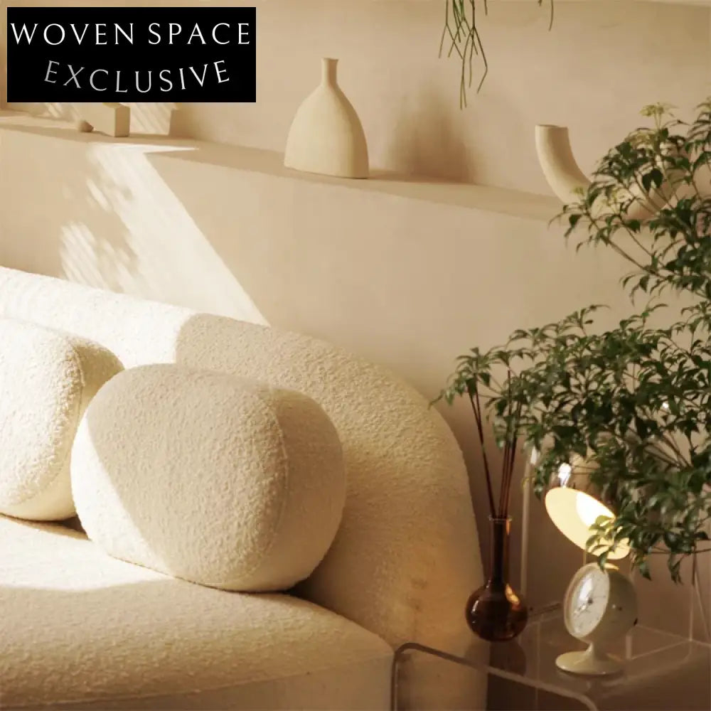 Plush Comfortable Boucle Fabric Sectional Sofa for Contemporary Living