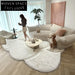 Plush Cream Shag Area Rug: Modern Luxurious Long-Pile Living Room Carpet