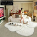 Plush Cream Shag Area Rug: Modern Luxurious Long-Pile Living Room Carpet