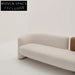 Plush Curved Teddy Fabric Sofa for Modern Living Room & Hotel Lobby Seating