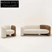 Plush Curved Teddy Fabric Sofa for Modern Living Room & Hotel Lobby Seating