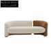 Plush Curved Teddy Fabric Sofa for Modern Living Room & Hotel Lobby Seating