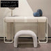Plush Fabric Ottoman Stool: Modern Bed End Bench for Cozy Indoor Spaces