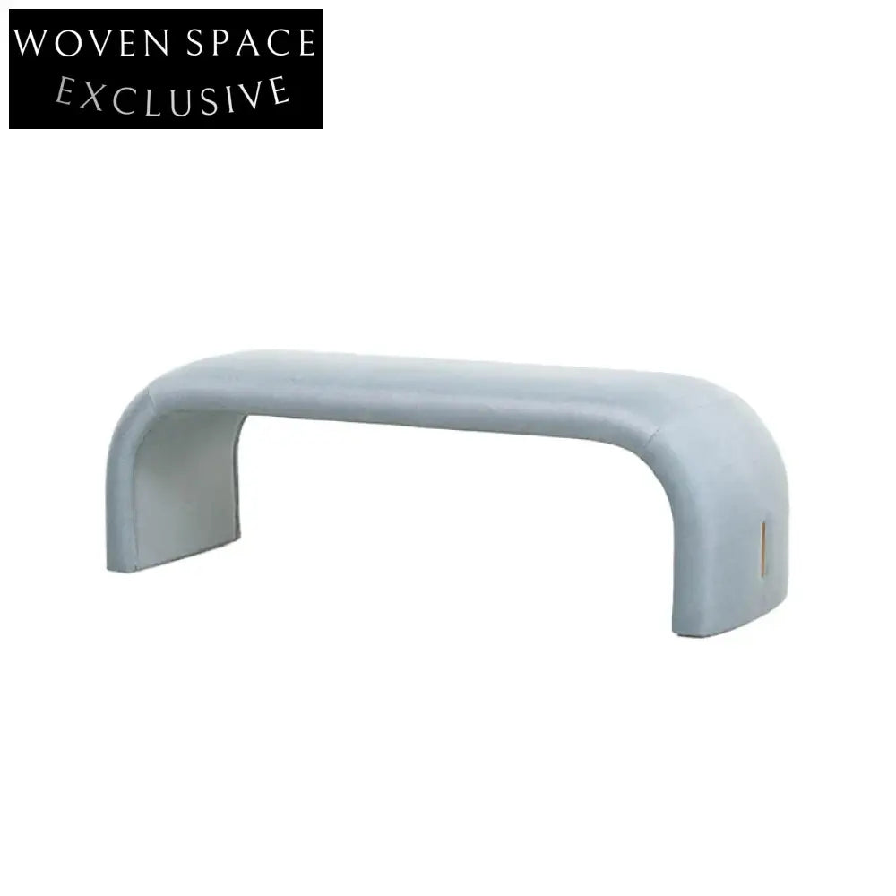 Plush Fabric Ottoman Stool: Modern Bed End Bench for Cozy Indoor Spaces