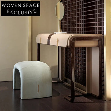 Plush Fabric Ottoman Stool: Modern Bed End Bench for Cozy Indoor Spaces