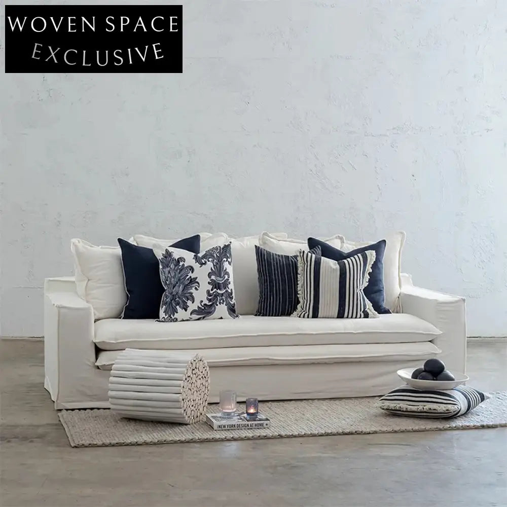 Plush Feather Down L-Shaped Modular Corner Sofa with Ottoman, Modern Sofa