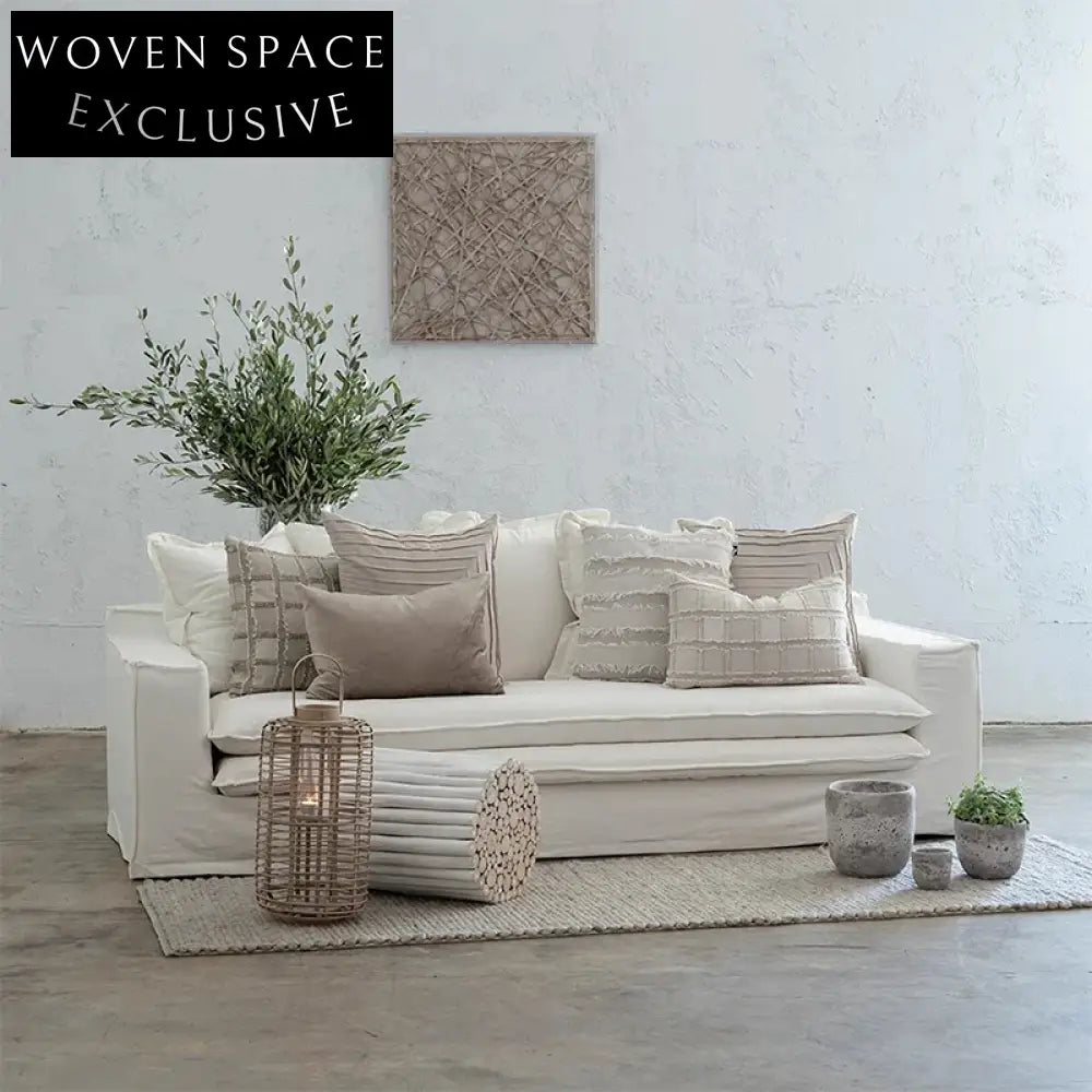 Plush Feather Down L-Shaped Modular Corner Sofa with Ottoman, Modern Sofa