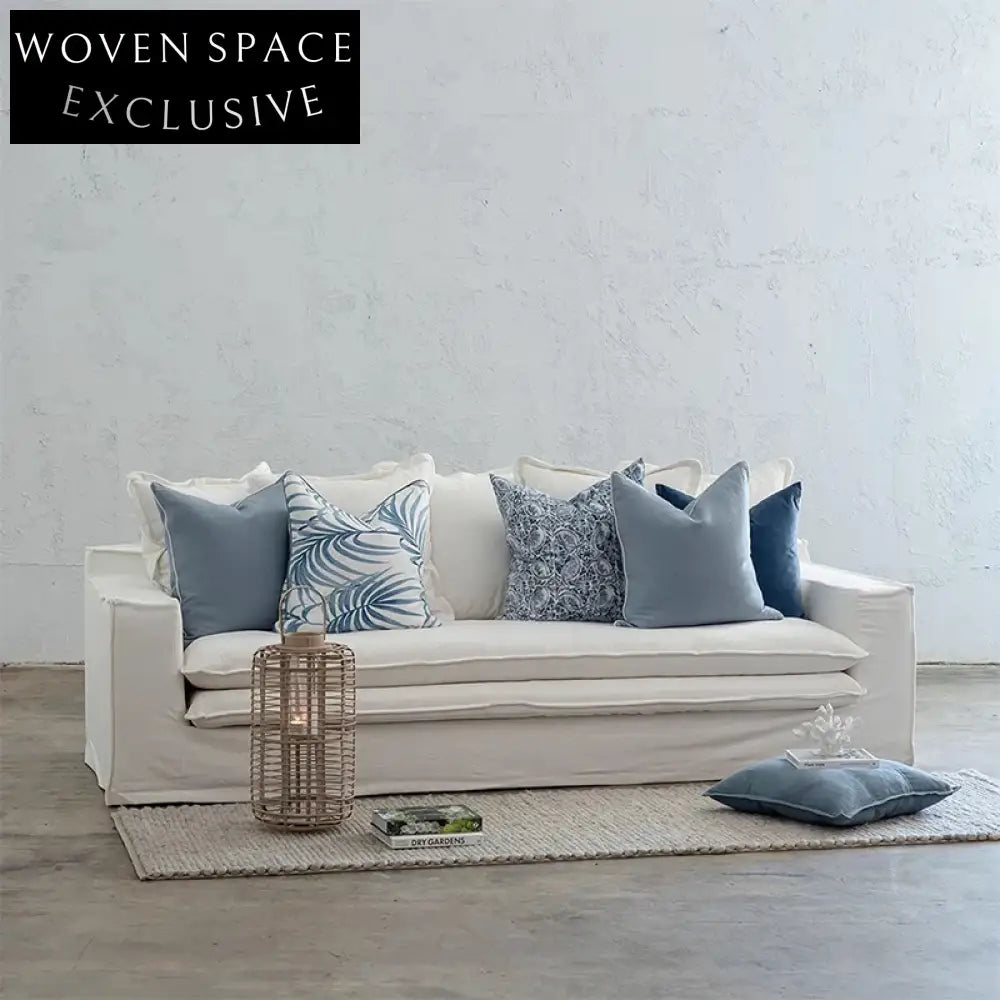Plush Feather Down L-Shaped Modular Corner Sofa with Ottoman, Modern Sofa