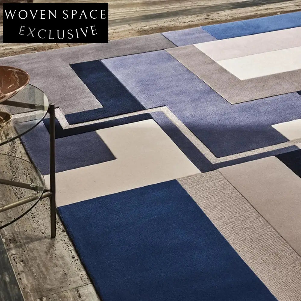 Plush Geometric Pattern Area Rug for Modern Living Room Bedroom Floor Carpet