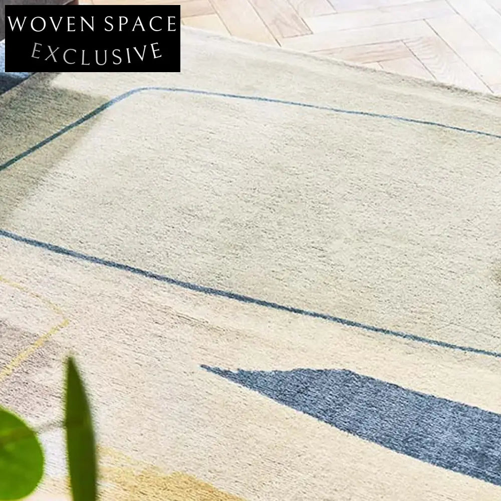 Plush Geometric Polyester Area Rug for Modern Home Living Room Decor