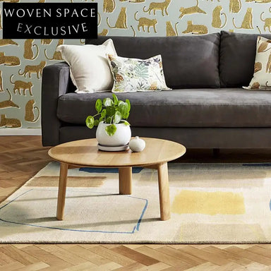 Plush Geometric Polyester Area Rug for Modern Home Living Room Decor