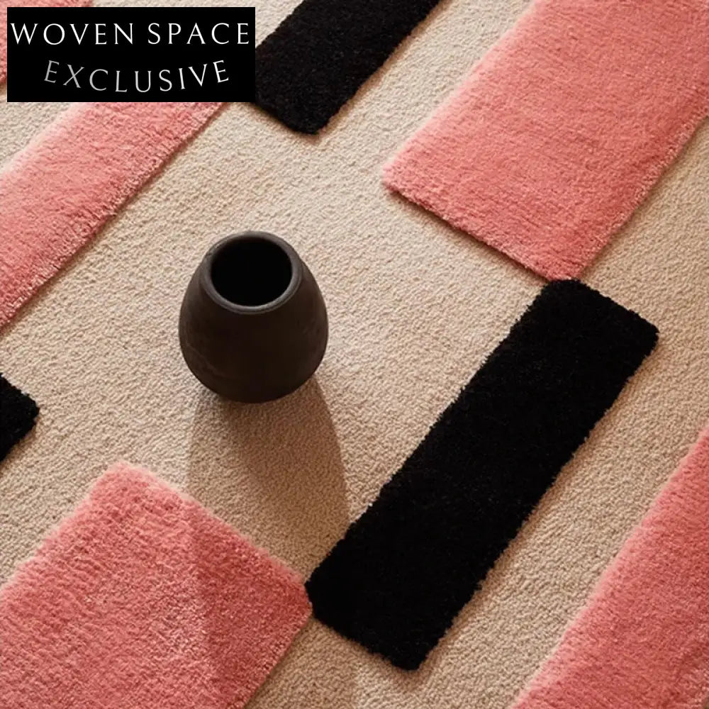 Plush Irregular Geometric Polyester Area Rug, Thickened Bedroom Floor Accent