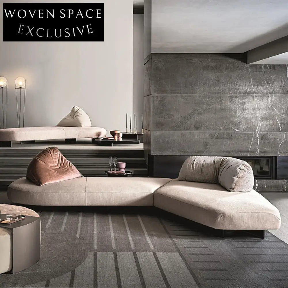 Plush Italian Modern Modular Fabric Sectional Sofa for Contemporary Living Spaces