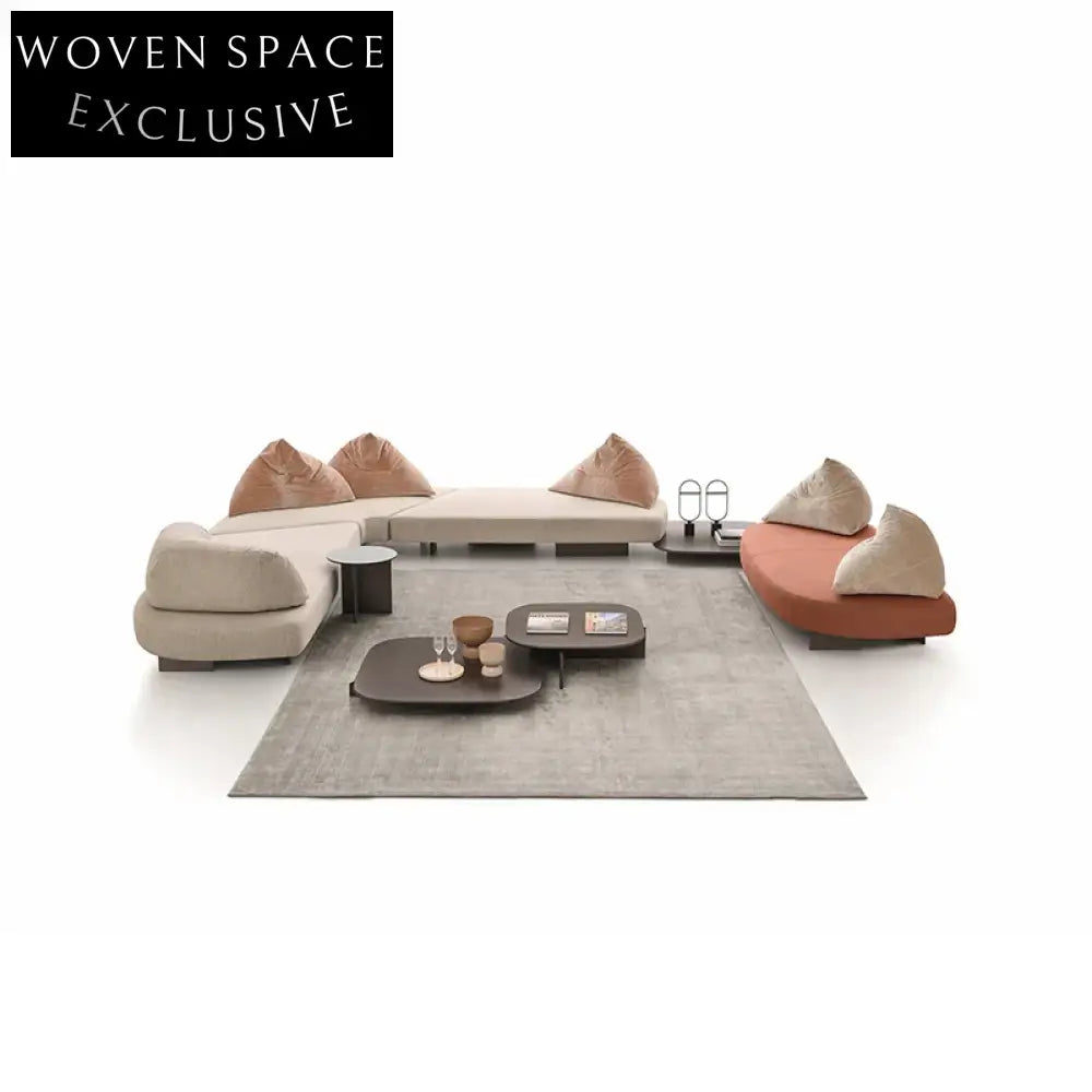 Plush Italian Modern Modular Fabric Sectional Sofa for Contemporary Living Spaces