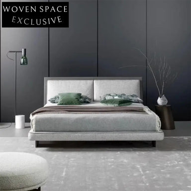 Plush Italian Upholstered Bed Frame with Tall Headboard, King Queen Sizes