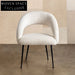 Plush Lamb Wool High Back Dining Chair with Sleek Metal Legs