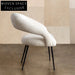 Plush Lamb Wool High Back Dining Chair with Sleek Metal Legs