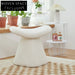 Plush Lamb Wool Small Round Ottoman, Versatile Vanity Chair and Bed End Stool