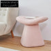 Plush Lamb Wool Small Round Ottoman, Versatile Vanity Chair and Bed End Stool