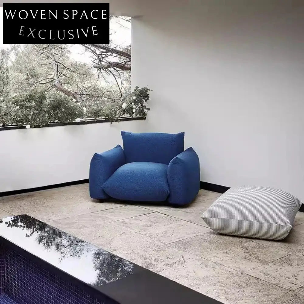 Plush Lamb Wool Sofa: Modern Minimalist Sectional Living Room Accent Couch