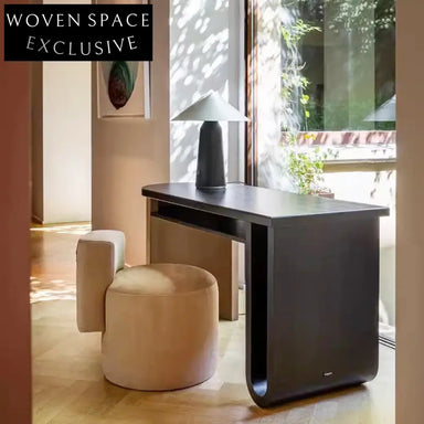 Plush Lamb Wool Teddy Fabric Round Ottoman Dressing Living Room Stool