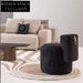 Plush Lamb Wool Teddy Fabric Round Ottoman Dressing Living Room Stool
