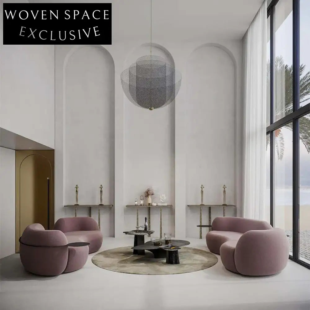 Plush Lamb Wool Three-Seat Sofa: Modern Comfort Living Room Couch