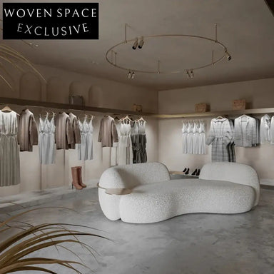 Plush Lamb Wool Three-Seat Sofa: Modern Comfort Living Room Couch