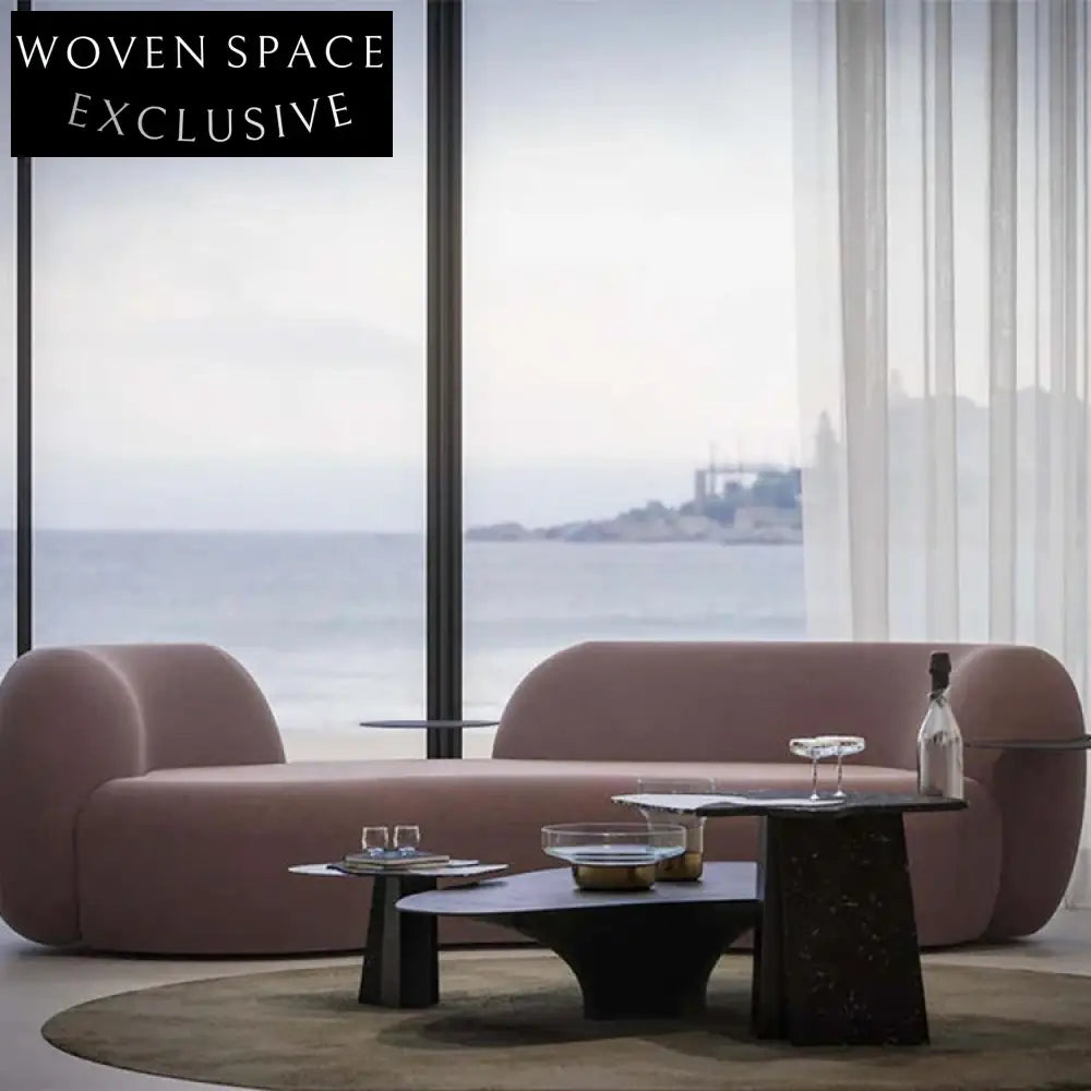 Plush Lamb Wool Three-Seat Sofa: Modern Comfort Living Room Couch