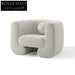 Plush Lambswool Fabric L-Shape Sofa: Contemporary Living Room Hotel Seating