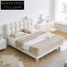Plush Lambswool Upholstered Modern Solid Wood Frame King Size Bed