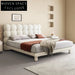 Plush Lambswool Upholstered Modern Solid Wood Frame King Size Bed