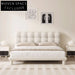 Plush Lambswool Upholstered Modern Solid Wood Frame King Size Bed