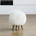 Plush Lambwool Fur Kids Round Ottoman Stool for Living Room Home Decor
