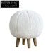 Plush Lambwool Fur Kids Round Ottoman Stool for Living Room Home Decor