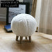 Plush Lambwool Fur Kids Round Ottoman Stool for Living Room Home Decor