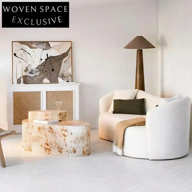 Plush Modern Fabric Long Backrest Sofa Chair for Living Room & Hotel